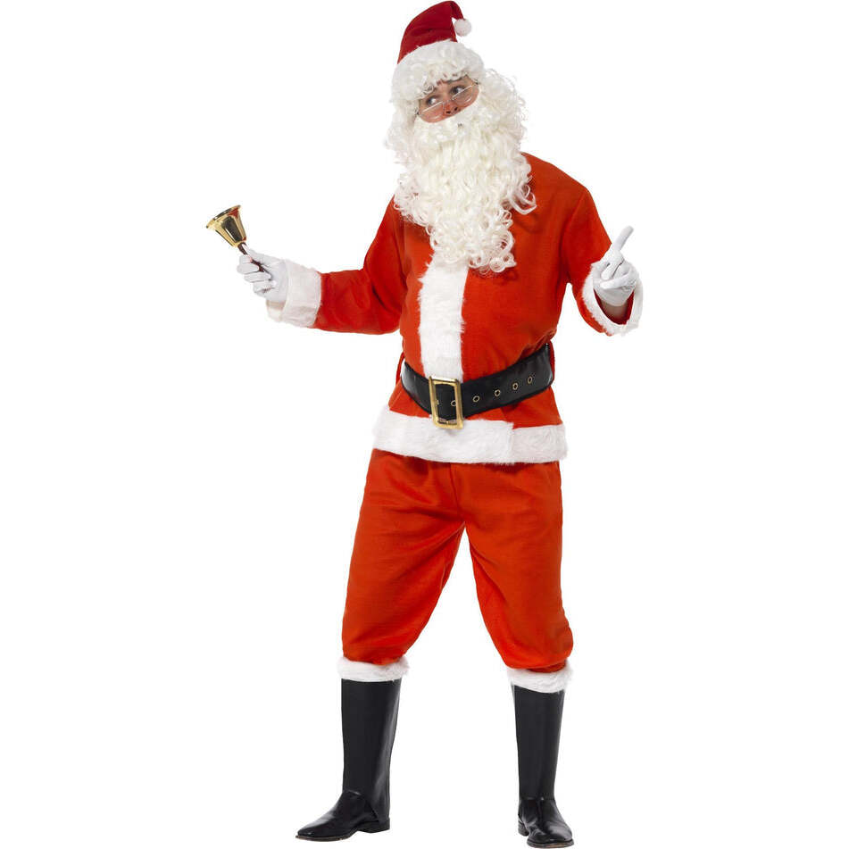 Santa Costume Jacket Trousers Hat Belt Gloves and Bootcovers 1