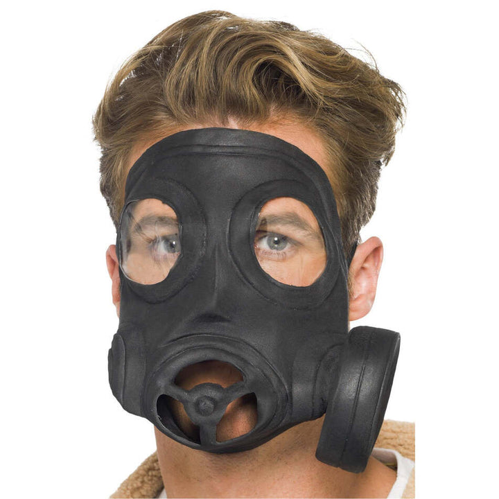 Gas Mask Prop Latex Adult Black Costume Accessory 1