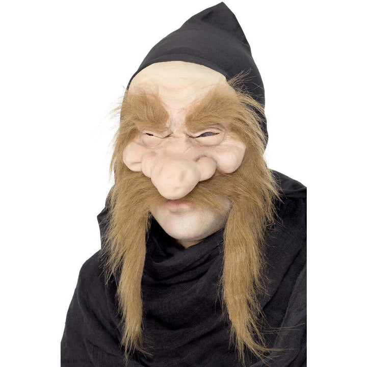 Gold Digger Dwarf Mask with Hood Adult Half Face Costume Accessory 1