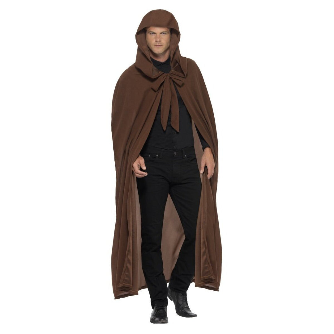 Gravekeeper Hooded Cloak Adult Brown for Halloween 1