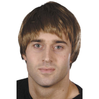 Brown Guy Wig 90s Boy Band Adult Costume Hair 1