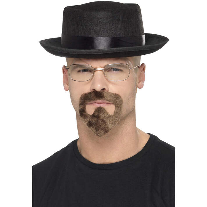 Breaking Bad Costume Kit Adult Black Hat Glasses and Goatee 1