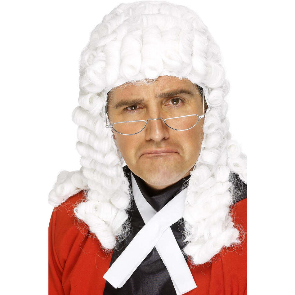 Judges White Wig with Ringlets Costume Hair 1