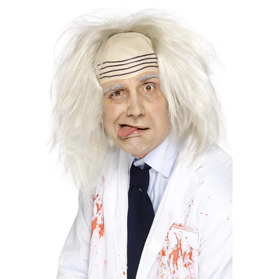 Madman Wig Grey with Bald Top Halloween Costume Hair 1
