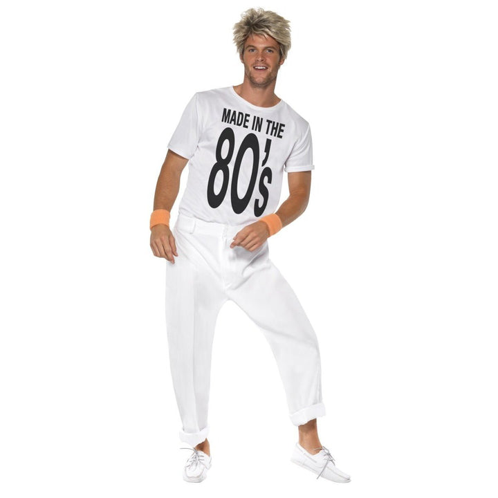 Made In 80s Costume Adult White Top Trousers 1
