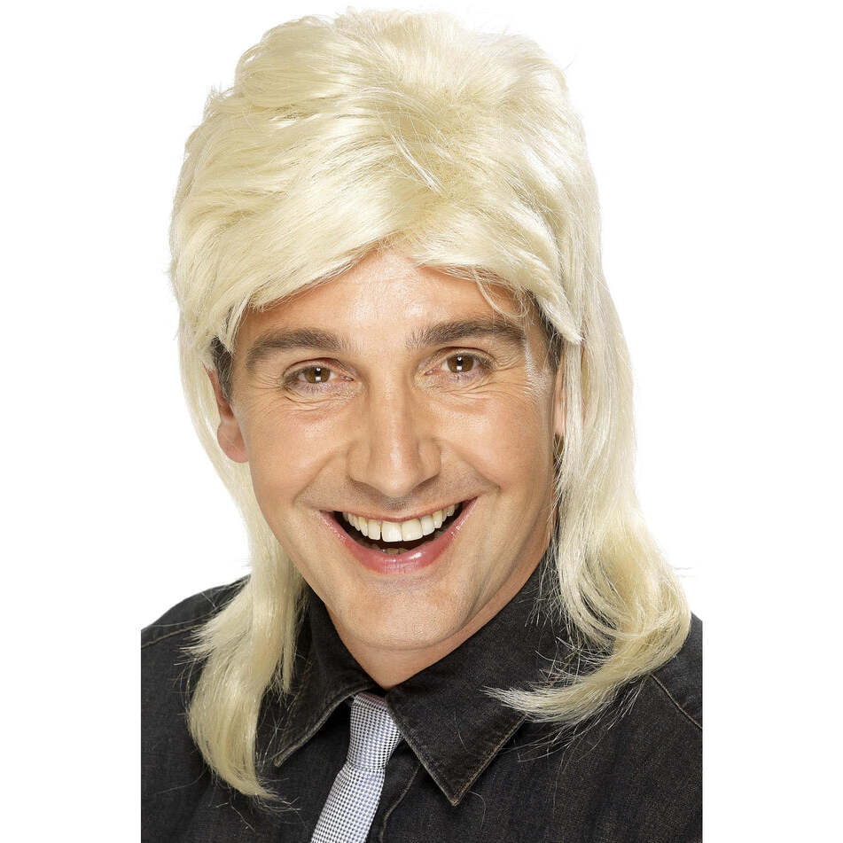 Mullet Wig Blonde 80s Adult Costume Hair 1
