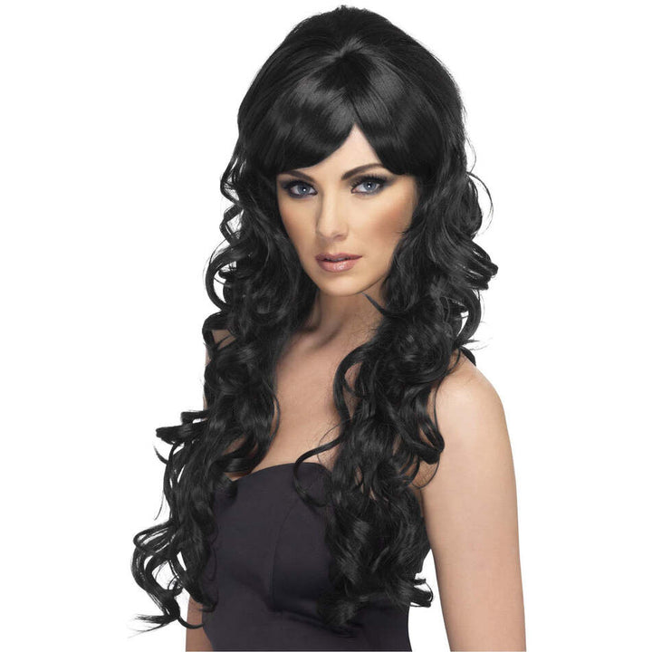 Pop Starlet Wig Adult Long Black and Curly Glamour Costume Hair 1