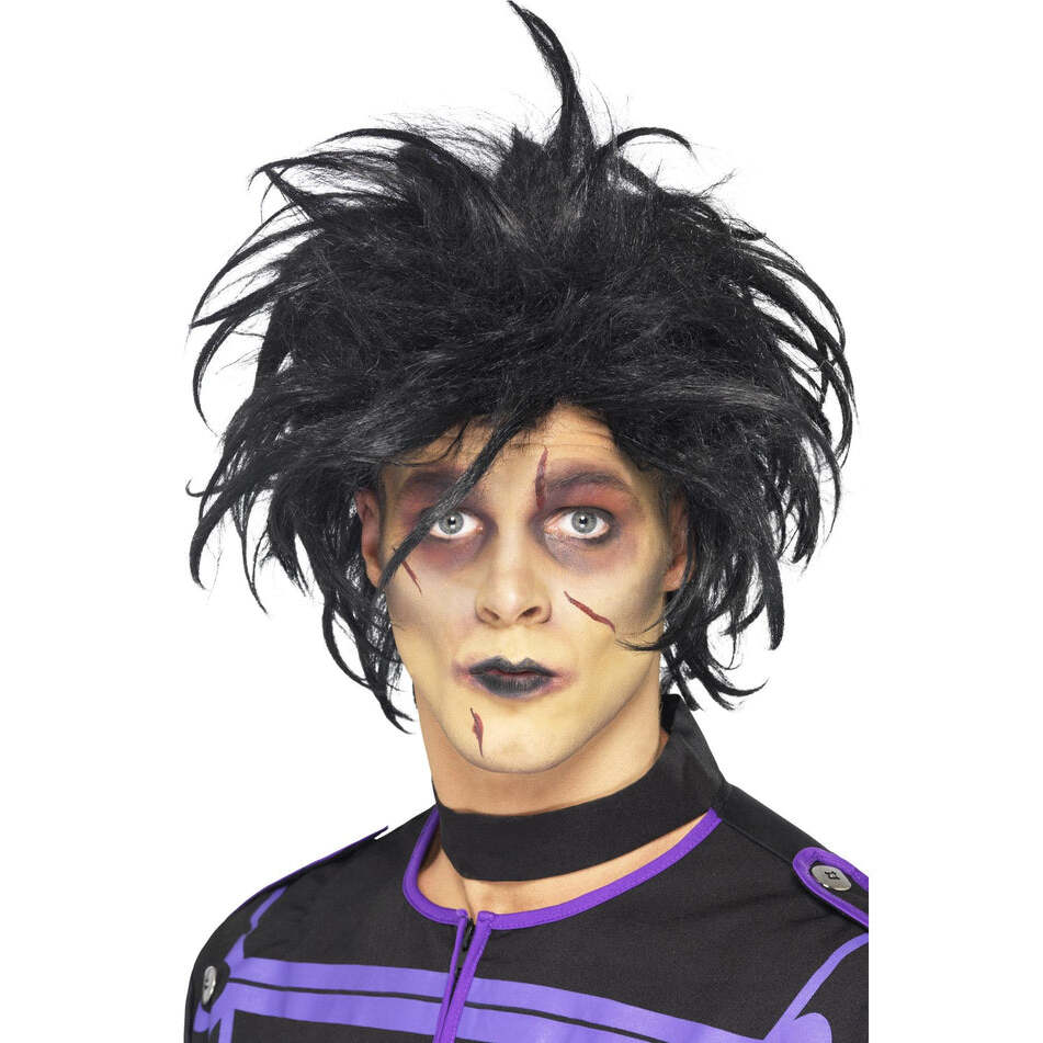 Edward Scissorhands Psycho Wig Adult Black Costume Accessory 1