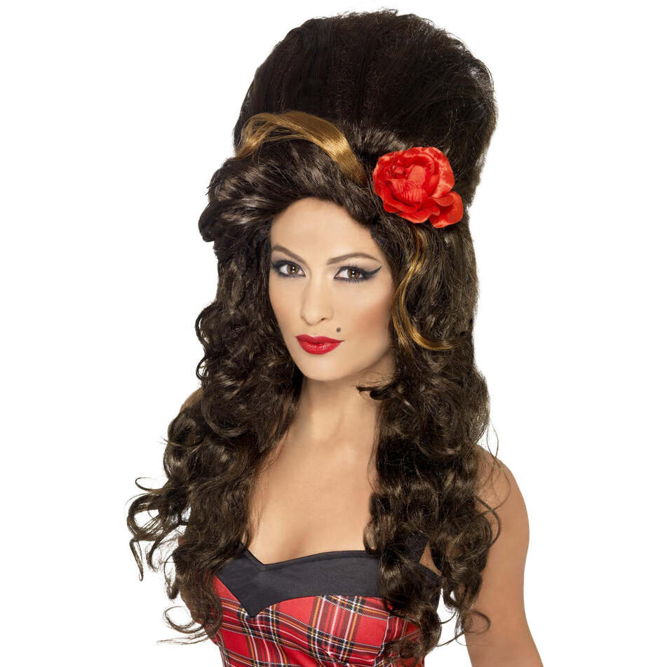 Rehab Wig Brown Large Beehive Adult Costume Accessory 1