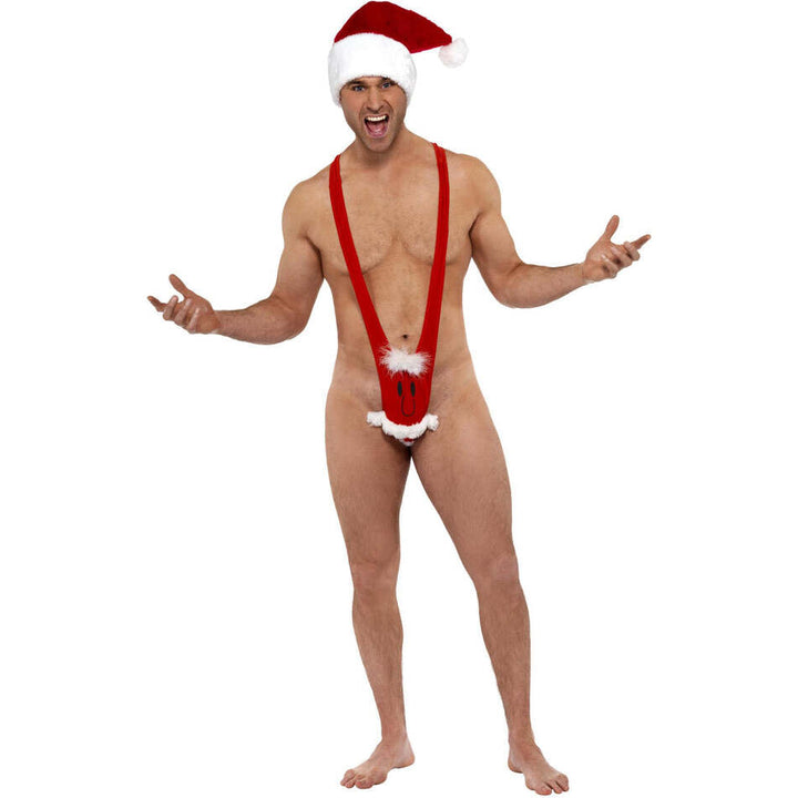 Santa Kini Red White with Santa Face Xmas Party Costume 1