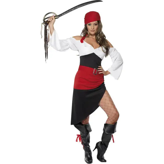 Sassy Pirate Wench Costume with Skirt Ladies Dress 1