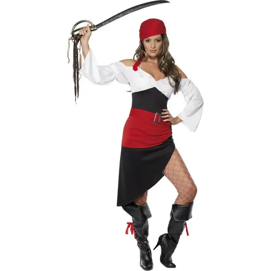 Sassy Pirate Wench Costume with Skirt Ladies Dress 1