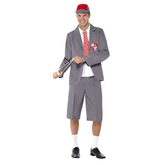 Schoolboy Costume Adult Grey School Uniform 1