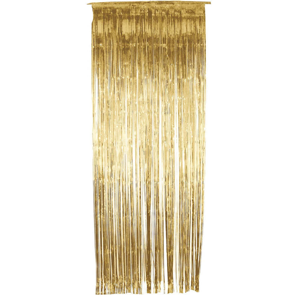 Gold Shimmer Curtain 91cm x 244cm Gatsby Costume Party Accessory 1