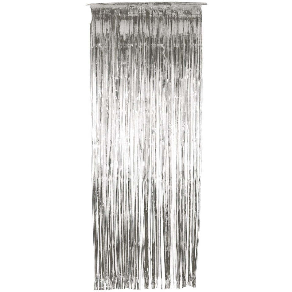 Shimmer Curtain Silver Metallic 91cm By 244cm 1
