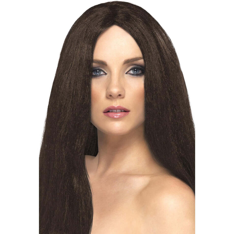 Star Style Wig Long Brown Straight Adult 44cm Fantasy Costume Hair 1