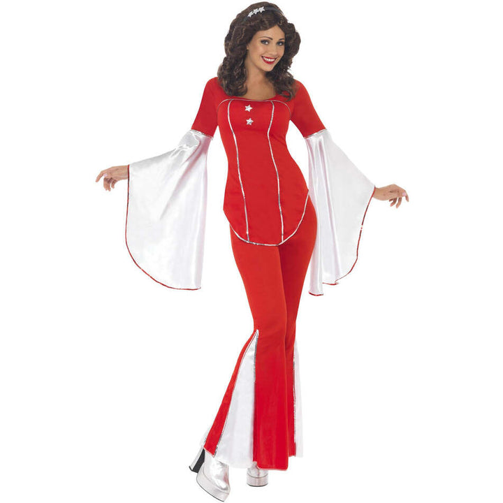 Super Trooper Costume Adult Red Silver Top and Trousers 1