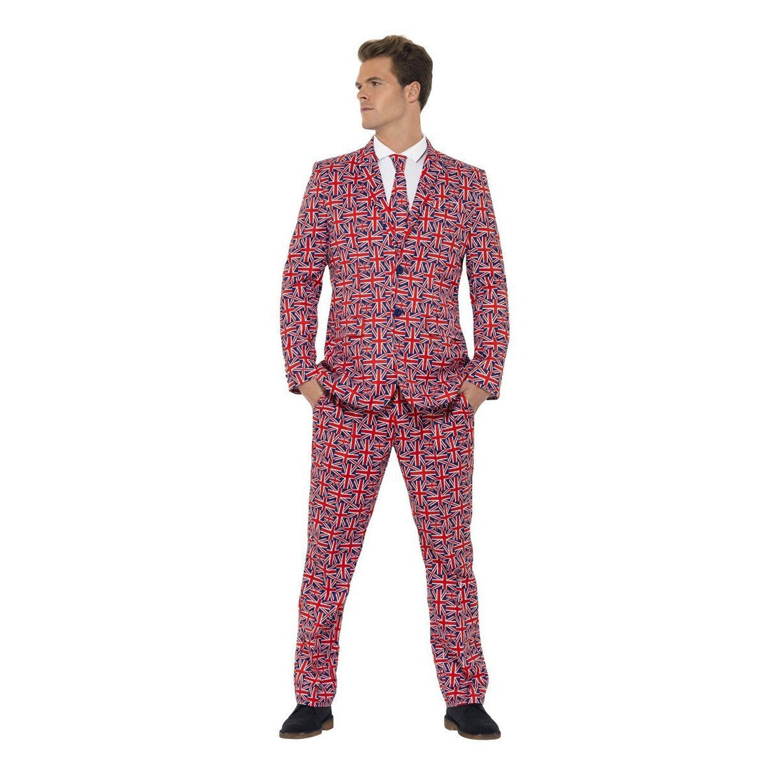 Union Jack Suit Adult Red Blue Patriotic Costume 1