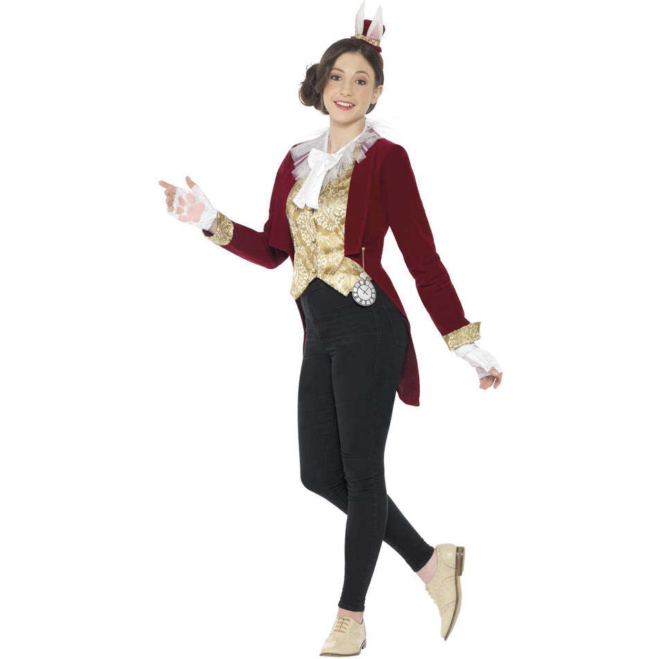 Vintage Rabbit Instant Kit Kids Burgundy Jacket with Yellow Waistcoat White Collar Gloves Headpiece 1
