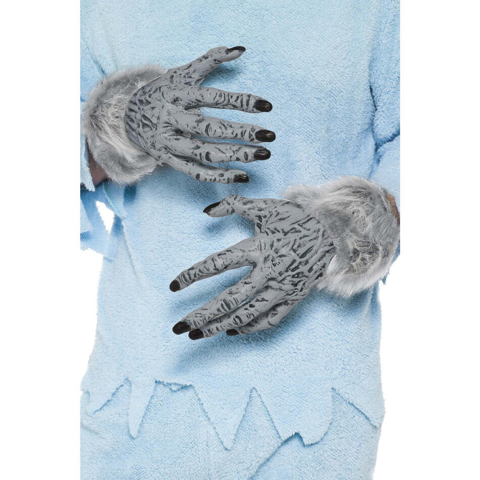 Werewolf Furry Hands Grey Adult Costume Accessory 1