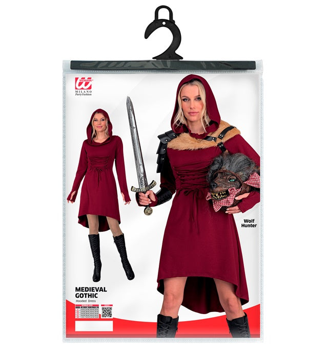 Medieval Gothic  Hooded Dress 