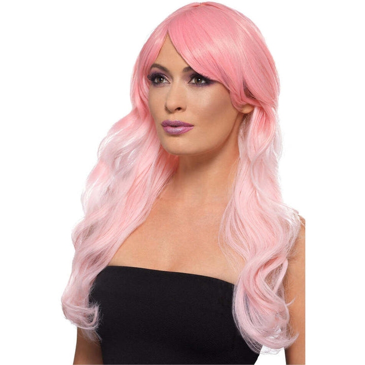 Fashion Ombre Wig Wavy Long Adult Pink Heat Resistant and Styleable Hair 1