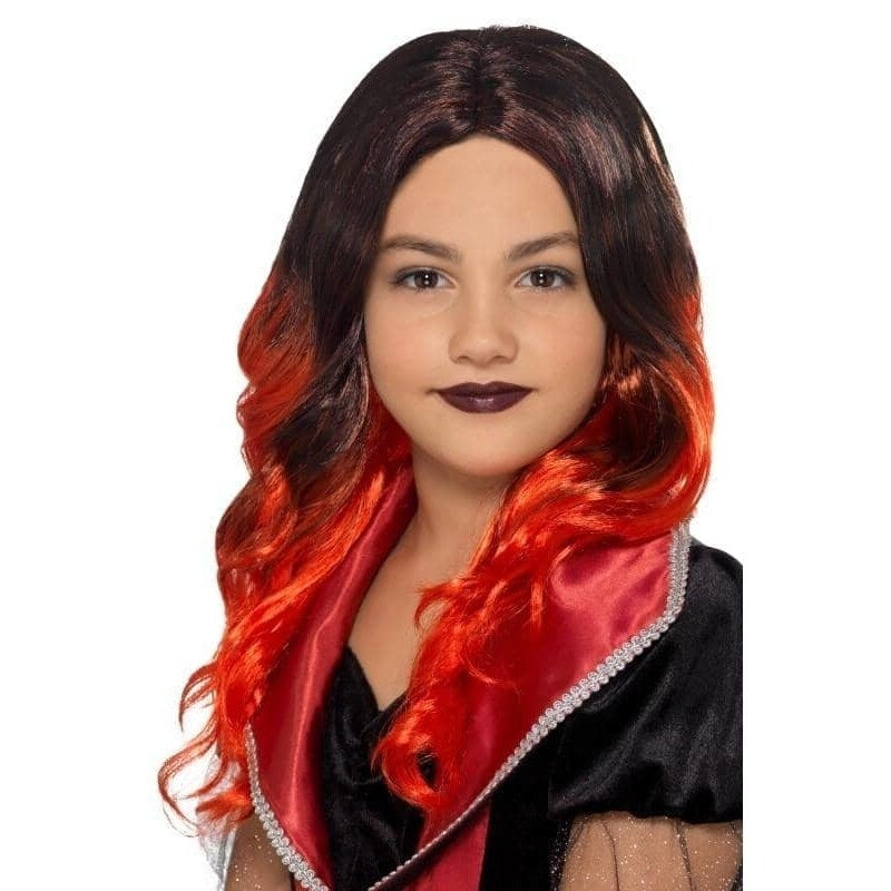 Kids Witch Wig Child Black Red 1