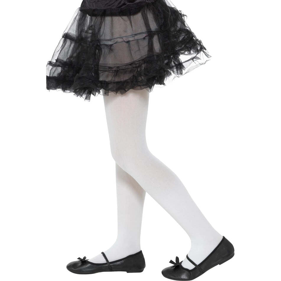 Opaque Tights Childs White Age 6 to 12 1