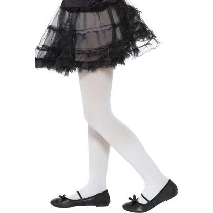 Opaque Tights Childs White Age 6 to 12 1