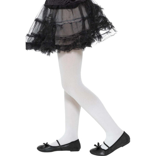 Opaque Tights Childs White Age 6 to 12 1