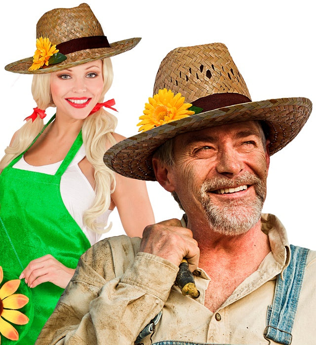 Straw Farmer Hat With Sunflower
