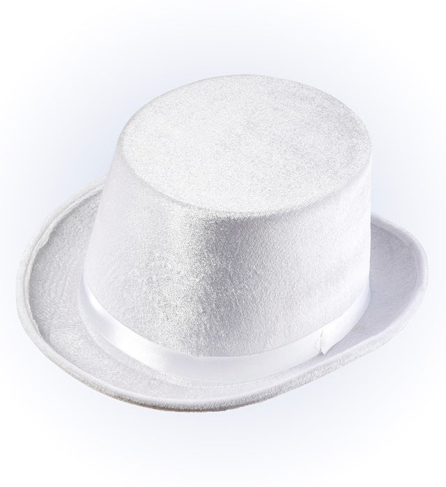 White Top Hat Velvet 13 Cm