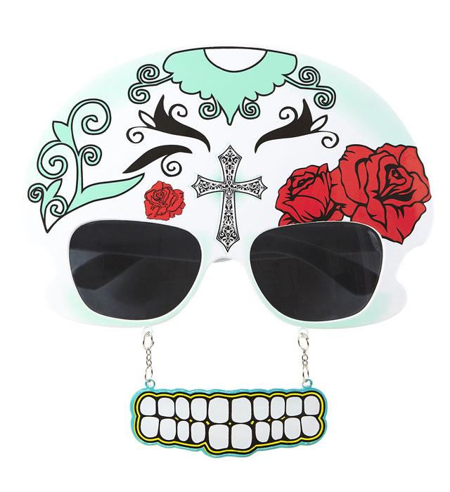 Dia De Los Muertos Skull Glasses With Teeth