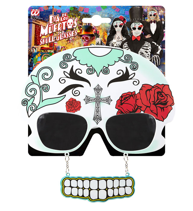 Dia De Los Muertos Skull Glasses With Teeth