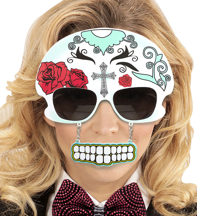 Dia De Los Muertos Skull Glasses With Teeth
