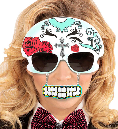 Dia De Los Muertos Skull Glasses With Teeth