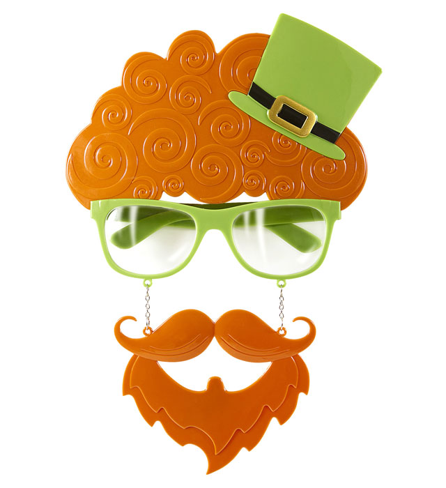 St. Patrick'S Day Glasses With Moustache & Goatee Beard