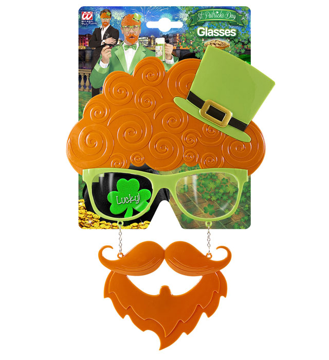 St. Patrick'S Day Glasses With Moustache & Goatee Beard