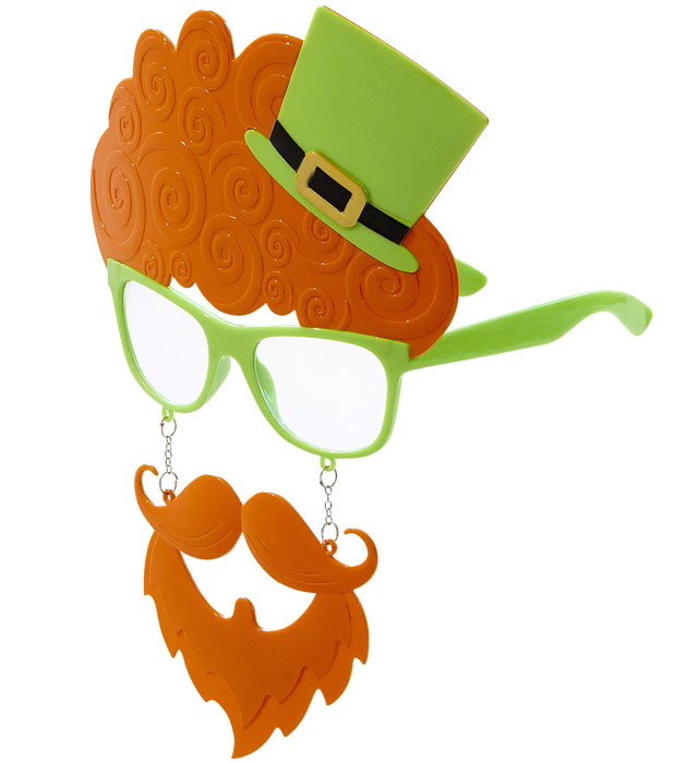 St. Patrick'S Day Glasses With Moustache & Goatee Beard