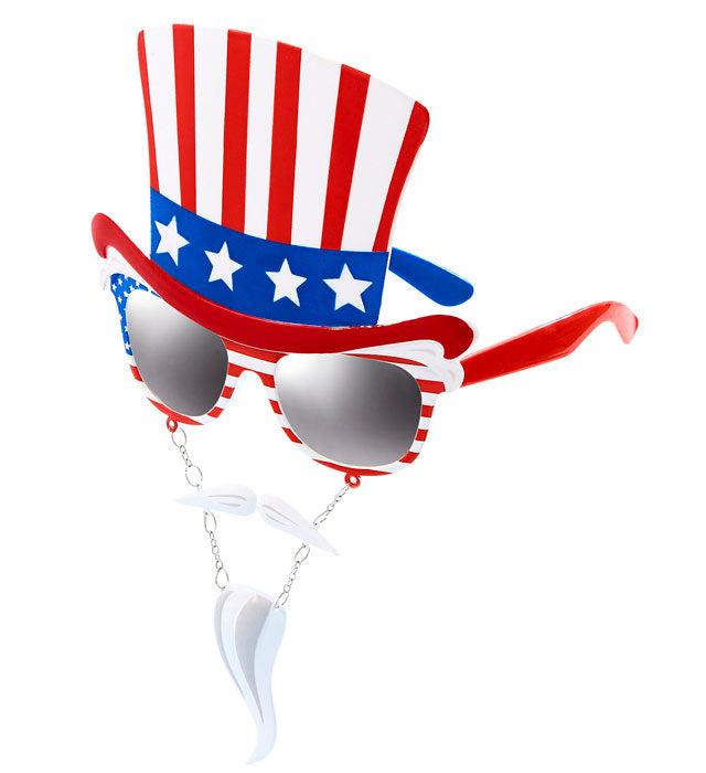Mr. America Glasses With Moustache & Goatee Beard