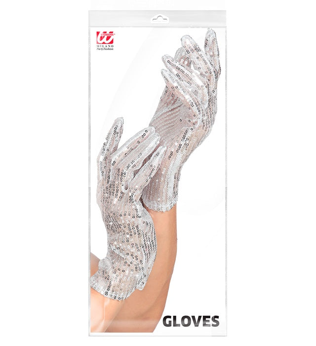 Silver Sequin Gloves