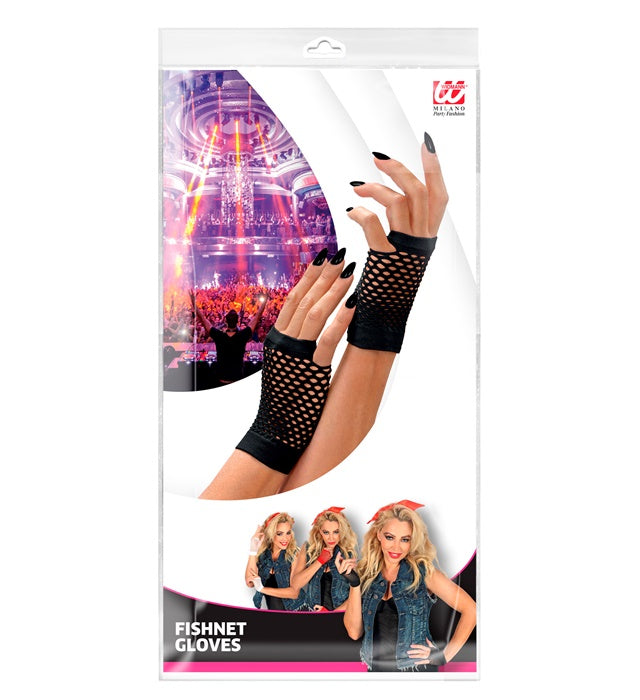 Black Fingerless Fishnet Gloves