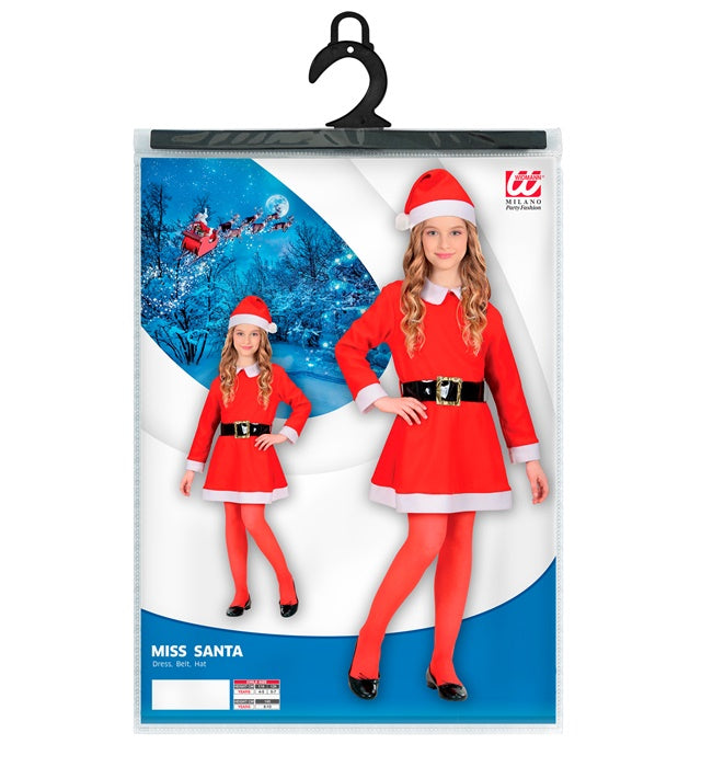 Miss Santa Flannel  Dress, Belt, Hat 