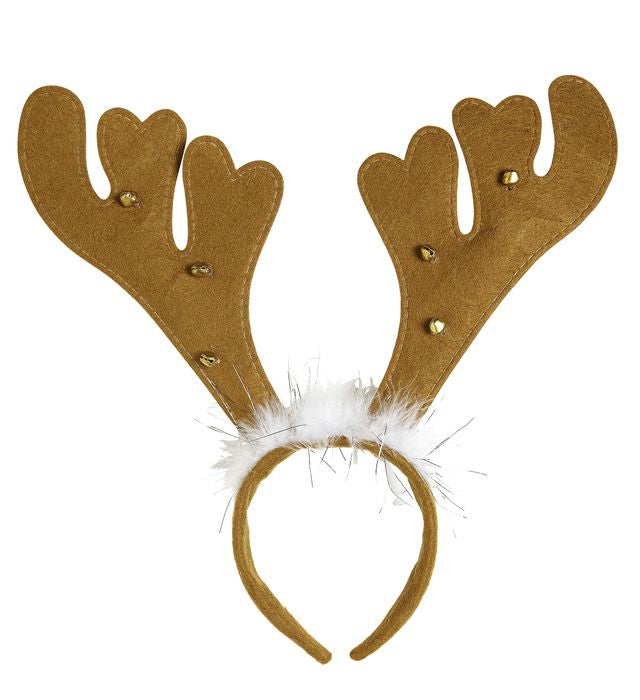 Reindeer Horns With Bells And Marabou
