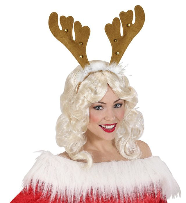 Reindeer Horns With Bells And Marabou