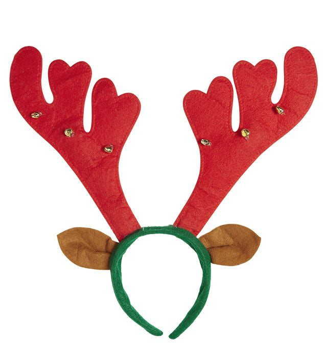 Reindeer Horns With Bells & Ears