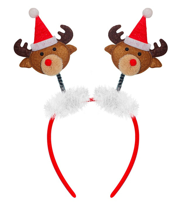 Reindeer Head Boppers With Santa Claus Hat