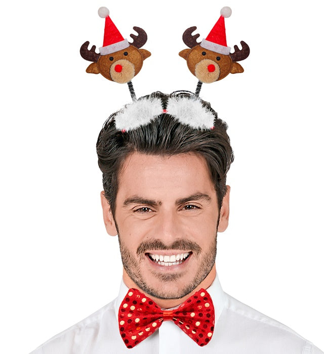 Reindeer Head Boppers With Santa Claus Hat