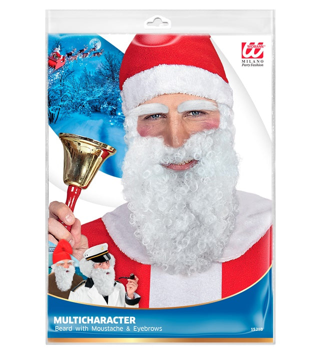 Santa Claus Beard With Moustache & Eyebrows