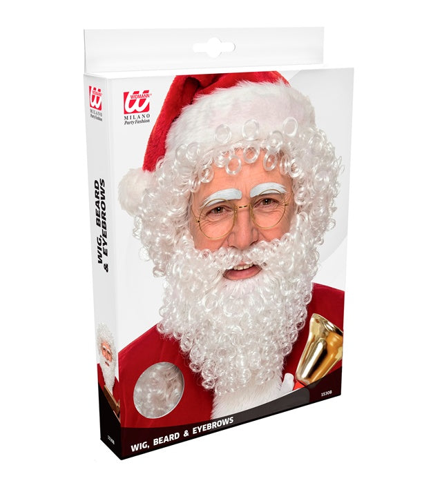 Santa Claus Wig, Beard & Eyebrows In Polybag